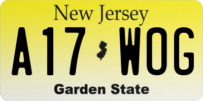 NJ license plate A17WOG