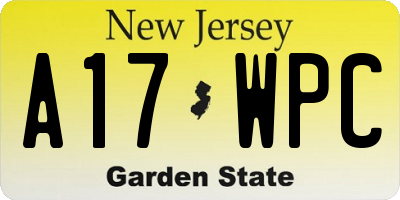 NJ license plate A17WPC