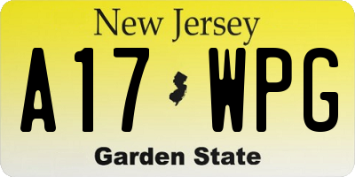 NJ license plate A17WPG