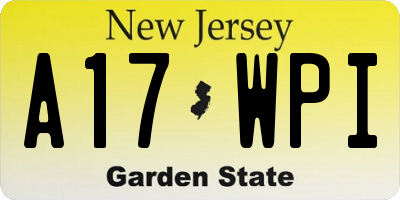 NJ license plate A17WPI