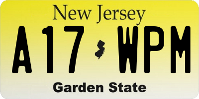 NJ license plate A17WPM