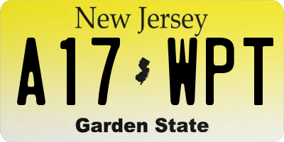 NJ license plate A17WPT