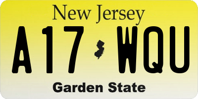 NJ license plate A17WQU