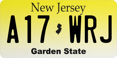 NJ license plate A17WRJ