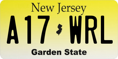 NJ license plate A17WRL