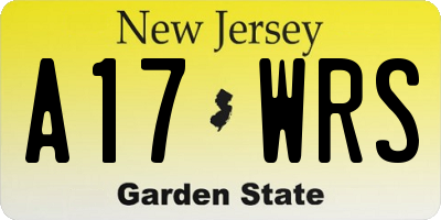NJ license plate A17WRS