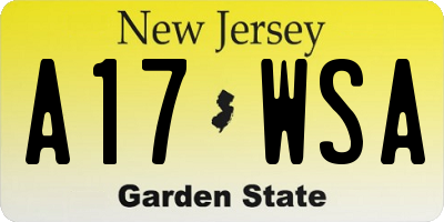 NJ license plate A17WSA