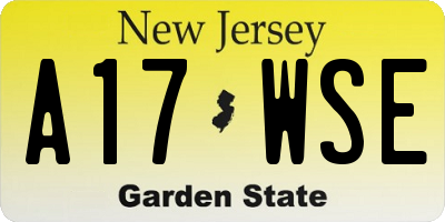 NJ license plate A17WSE