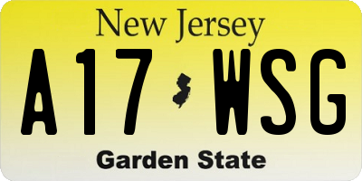 NJ license plate A17WSG