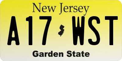NJ license plate A17WST