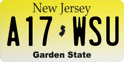 NJ license plate A17WSU
