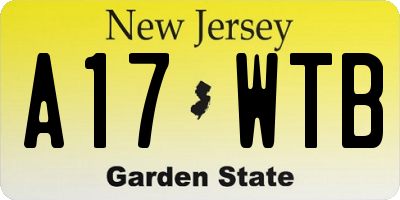 NJ license plate A17WTB