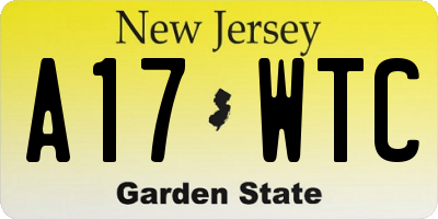 NJ license plate A17WTC