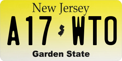 NJ license plate A17WTO
