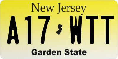 NJ license plate A17WTT