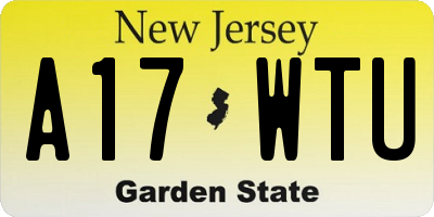 NJ license plate A17WTU