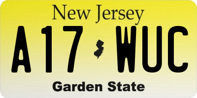 NJ license plate A17WUC