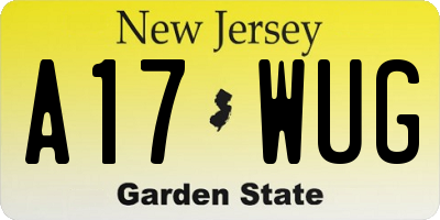 NJ license plate A17WUG