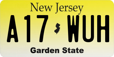 NJ license plate A17WUH