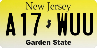 NJ license plate A17WUU