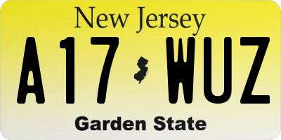NJ license plate A17WUZ