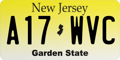 NJ license plate A17WVC