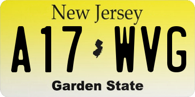 NJ license plate A17WVG
