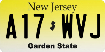 NJ license plate A17WVJ