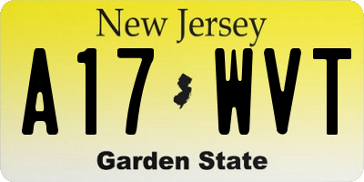 NJ license plate A17WVT