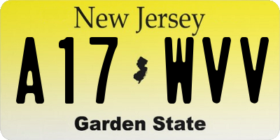 NJ license plate A17WVV