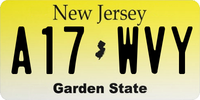 NJ license plate A17WVY