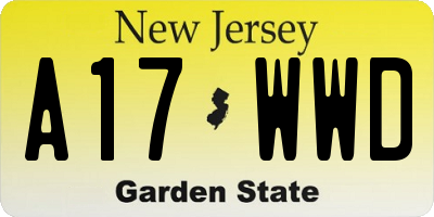 NJ license plate A17WWD