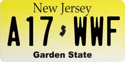 NJ license plate A17WWF