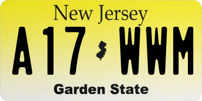 NJ license plate A17WWM