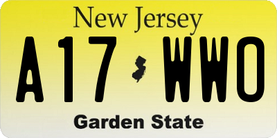 NJ license plate A17WWO