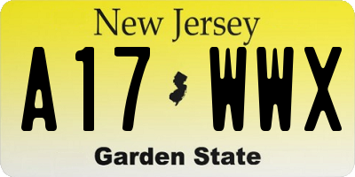 NJ license plate A17WWX