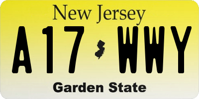 NJ license plate A17WWY