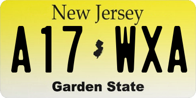 NJ license plate A17WXA