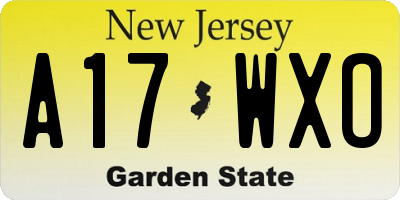 NJ license plate A17WXO