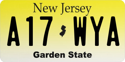 NJ license plate A17WYA