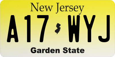 NJ license plate A17WYJ