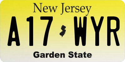 NJ license plate A17WYR