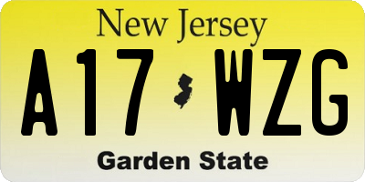 NJ license plate A17WZG