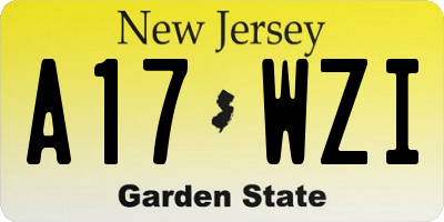 NJ license plate A17WZI