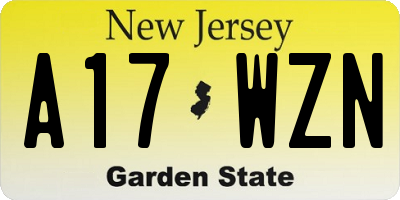 NJ license plate A17WZN