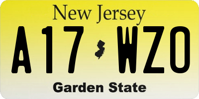 NJ license plate A17WZO