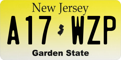 NJ license plate A17WZP