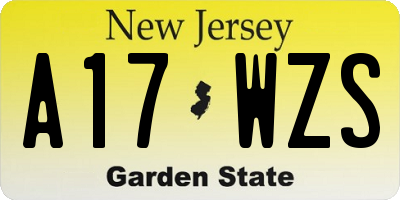 NJ license plate A17WZS