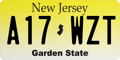 NJ license plate A17WZT