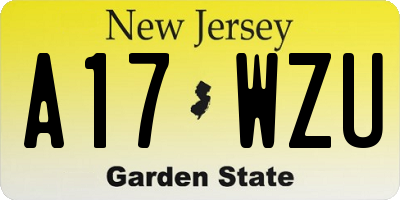 NJ license plate A17WZU